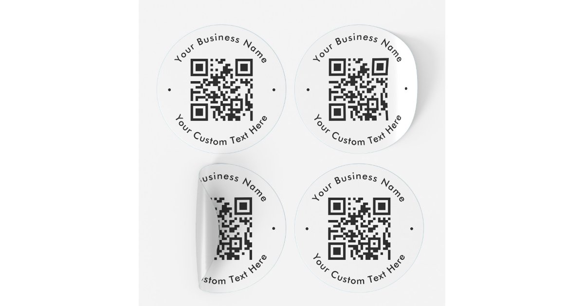 Round Qr Code With Text Inside Code QR code Scanner Custom Text For Business Digital Classic Round Sticker ...