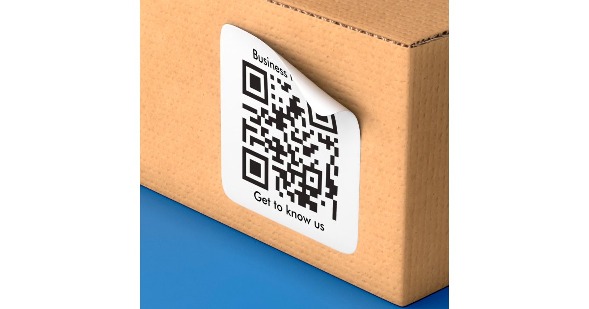 QR Code Scanner Custom Text For Digitally Business Square Sticker | Zazzle
