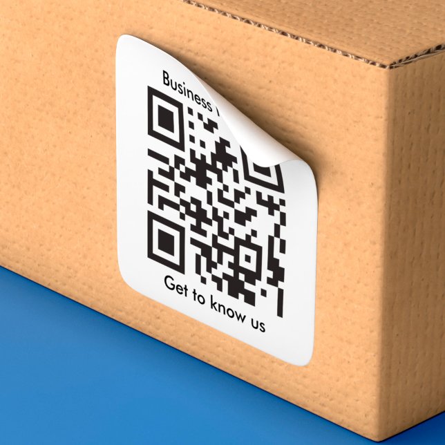 QR Code Scanner Custom Text For Digitally Business Square Sticker (Creator Uploaded)