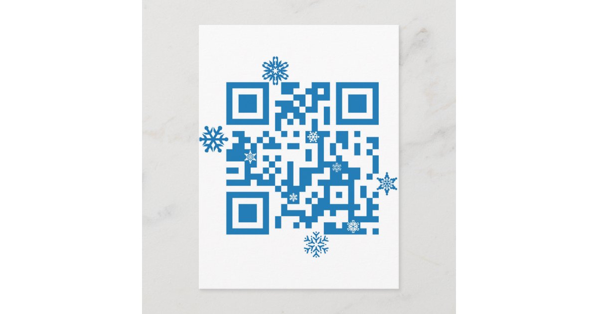 QR Code Scans "Merry Christmas!" Holiday Postcard  Zazzle