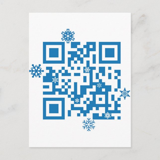 QR Code Scans "Merry Christmas!" Holiday Postcard (Front)