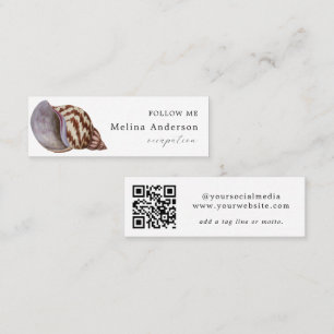 QR Code Seashell Social Media Mini Business Card