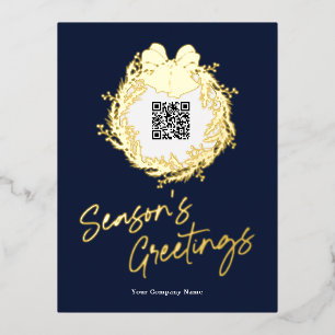 QR code - Season's greetings business holiday card