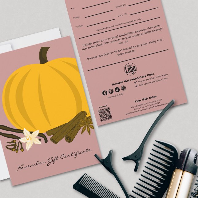 QR Code Services Pink Hairstylist Gift Certificate (QR Code Services Pink Hairstylist Gift Certificate)