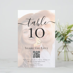 QR Code Share the Love Photo Wedding Table Number