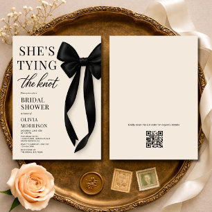 QR Code She's Tying The Knot Bridal Shower  Invitation