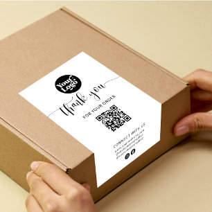 QR Code Shipping Logo Package White Box Seal Label