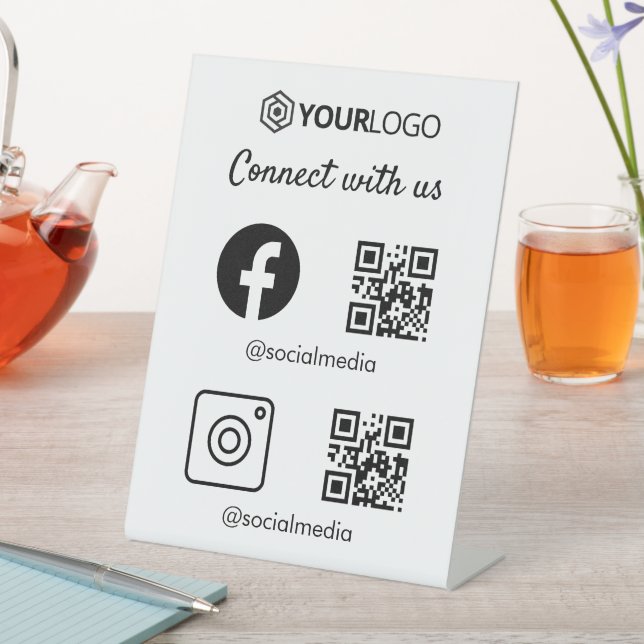 QR Code Sign Instagram Facebook Business Social M (In SItu)