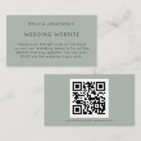 QR Code Silvery Sage Green Wedding Website Enclos