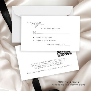 QR code simple black and white wedding RSVP Card