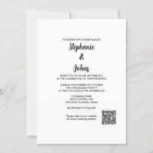 QR Code Simple Elegant Script Classic 2024 Wedding Invitation