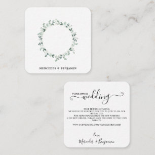 QR Code Simple Eucalyptus Wedding Invitation