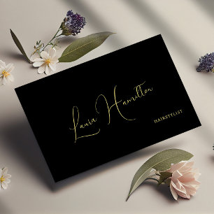 QR code simple minimalist modern gold black  Business Card