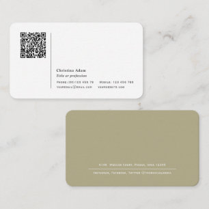QR code Simple modern Sage Green Professional Business Card