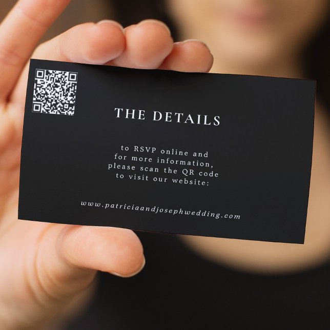 QR CODE simple modern wedding website details Enclosure Card (Creator Uploaded)