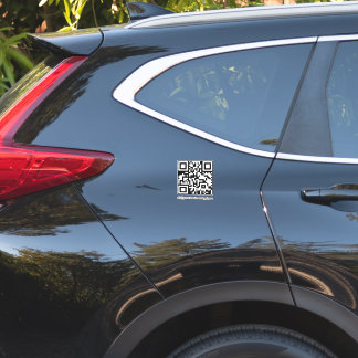 QR Code Simple Name Business Car Decal