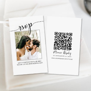 QR Code Simple Online Photo Budget RSVP Card