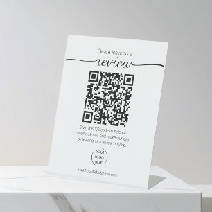 QR code small business review request YELP Pedestal Sign