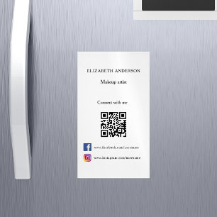 Qr code social media brand colour 	Magnetic business card