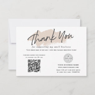QR code social media logo modern small bussiness Thank You Card