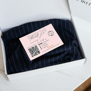 QR code social media logo thank you business Card