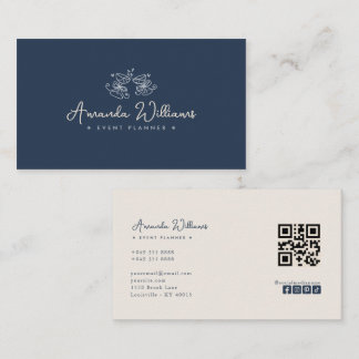 QR Code Social Media Midnight Business Card
