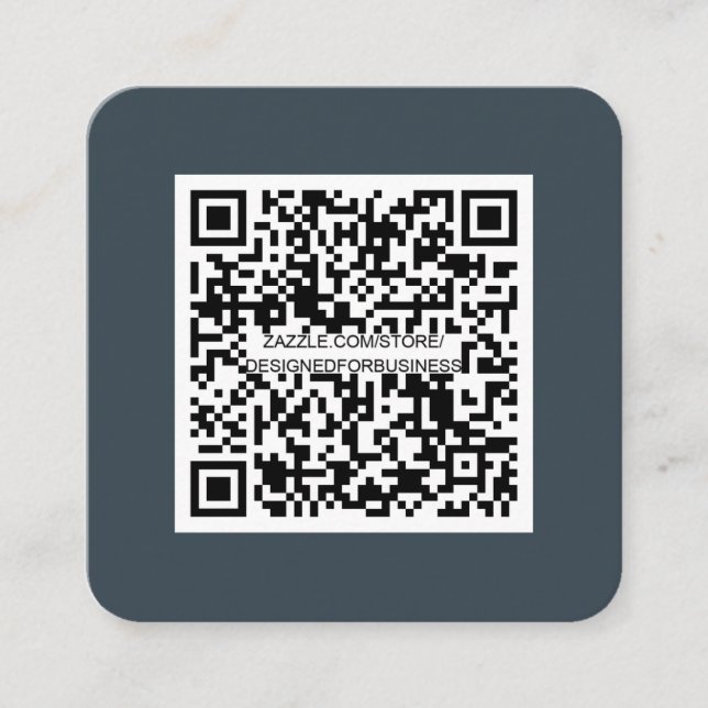 QR code-Social Media-Modern-Simple-Professional Square Business Card (Front)