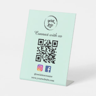 QR Code Social Media Pedestal Sign