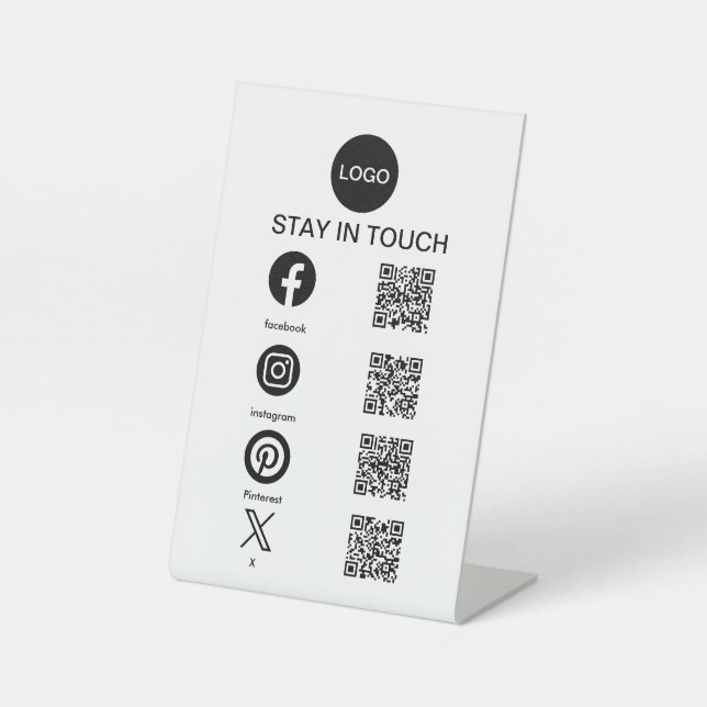  QR Code Social Media Pedestal Sign (Front)