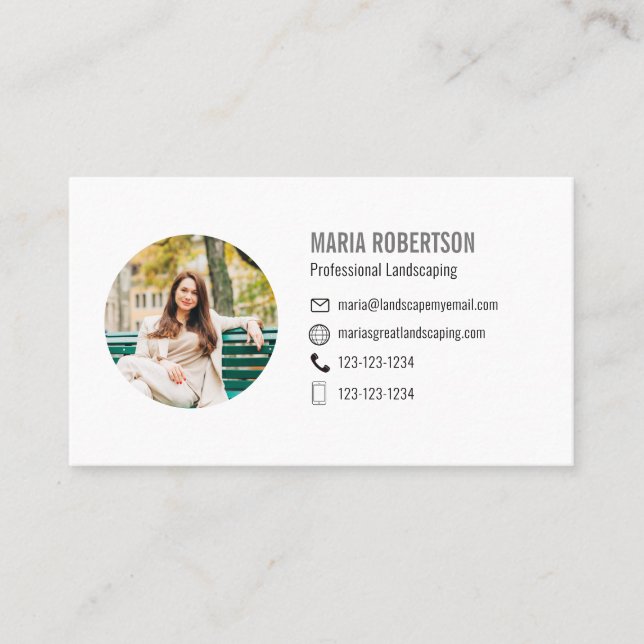 QR Code Social Media Photo Professional Business Card (Front)