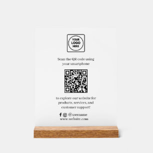 QR Code Social Media Scan Me Custom Business Acrylic Sign