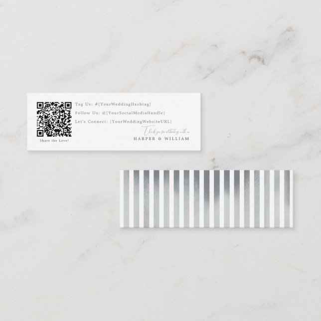 qr code social media wedding card (Front/Back)