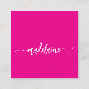 QR Code Socials Personal Pink Elegant  Square Business Card