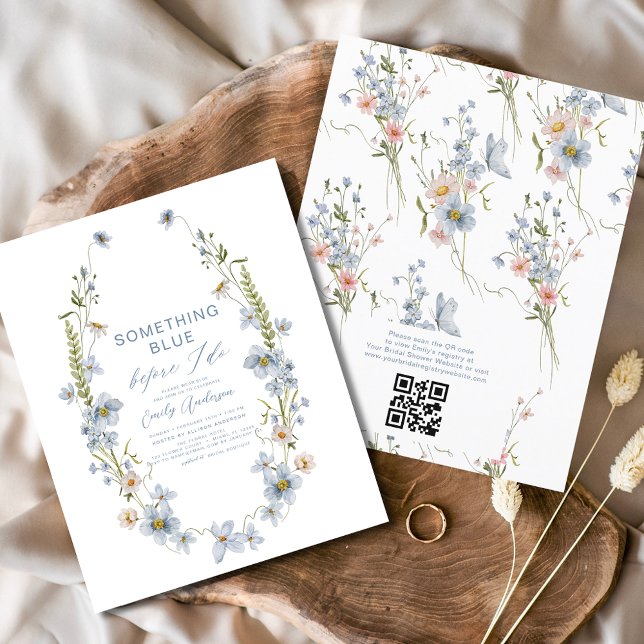 QR Code Something Blue Before I Do Invitation (Creator Uploaded)
