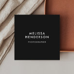 QR Code Sophisticated Minimal Black Square Business Card<br><div class="desc">Minimalist and modern business card featuring custom QR Code.</div>