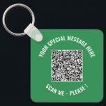 QR Code Special Message Surprise Keychain Gift<br><div class="desc">Choose Colors and Font - Your Special QR Code Info and Custom Text Personalized Modern Gift - Add Your QR Code - Image or Logo - photo / Text - Name or other info / message - Resize and Move or Remove / Add Elements - Image / Text with Customization...</div>