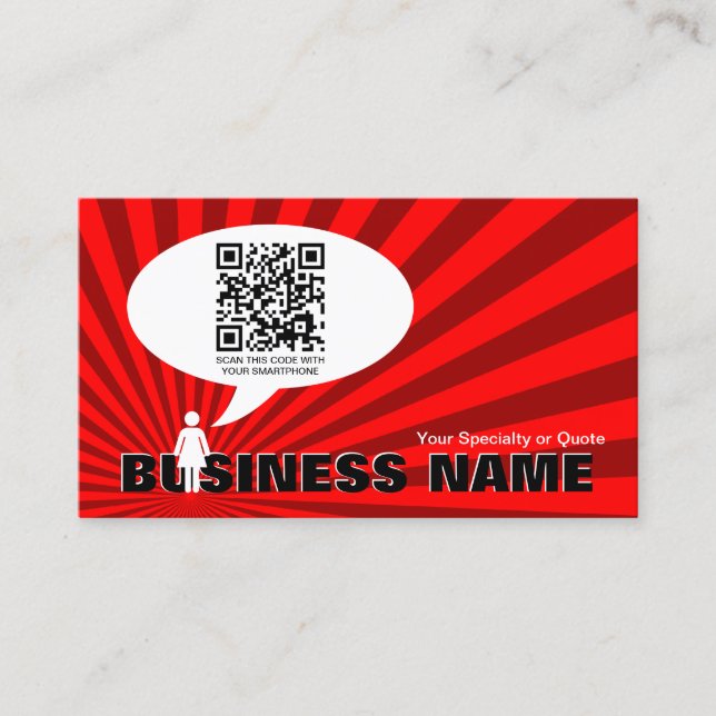 qr code speech bubble business card (Front)