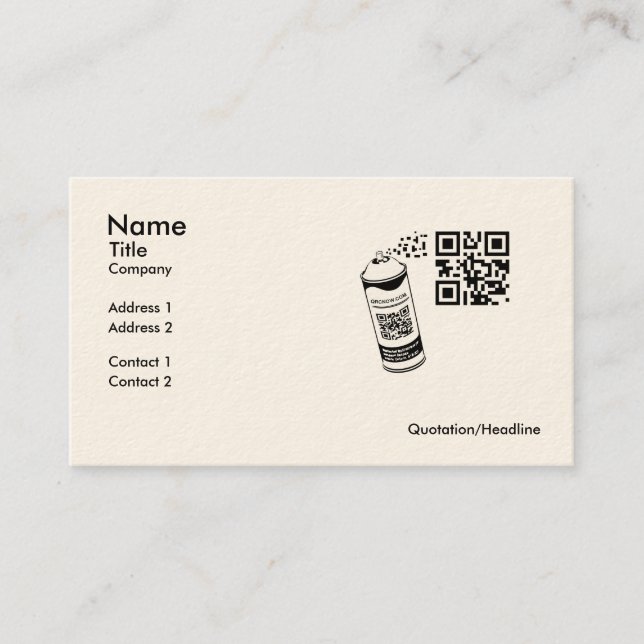 QR Code Spray Paint Business Card Template (Front)