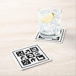 qr code square paper coaster