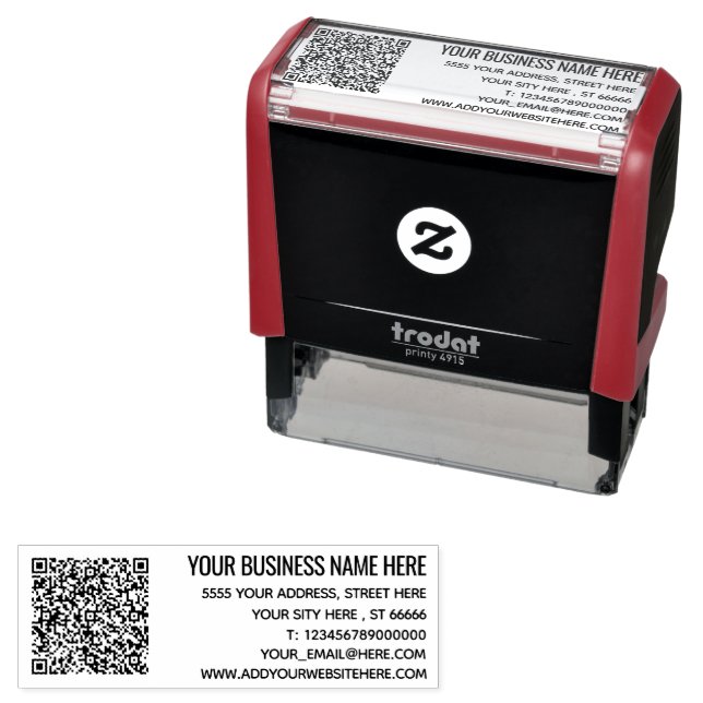QR Code Stamp Your Name Address Phone Contact Info (In Situ)