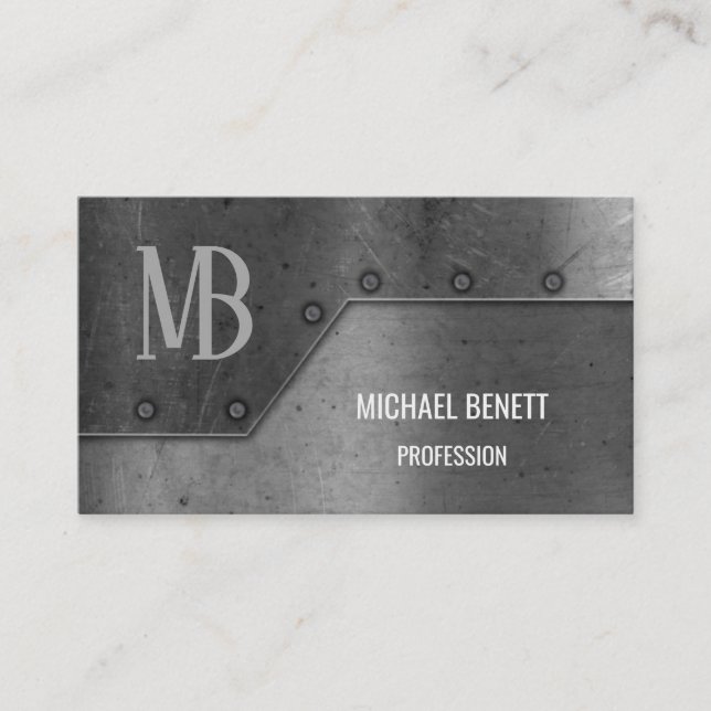  QR Code | Steel Wall Monogram Business Card (Front)