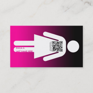 qr code stick figure business card
