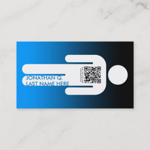 qr code stick figure business card
