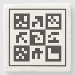 qr code stone coaster