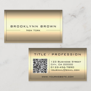 QR Code Stylish Dark Gold Colour Gradient Classy Business Card