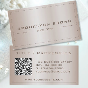 QR Code Stylish Silver Grey Colour Gradient Classy Business Card