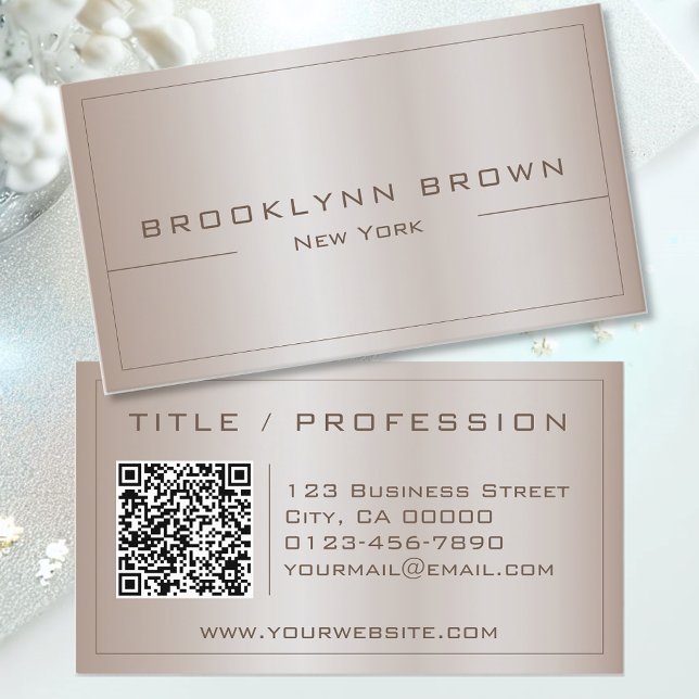 QR Code Stylish Silver Grey Colour Gradient Classy Business Card (Creator Uploaded)