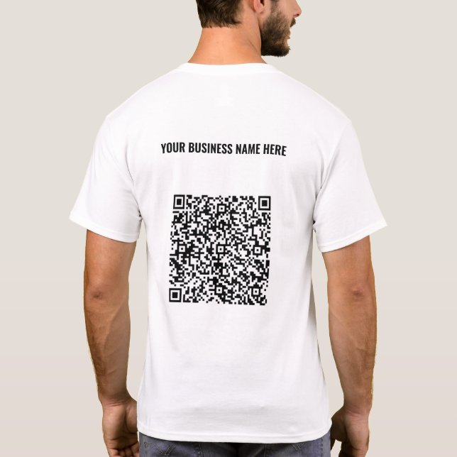 QR Code T-Shirt and Text Business Promotional Gift (Back)