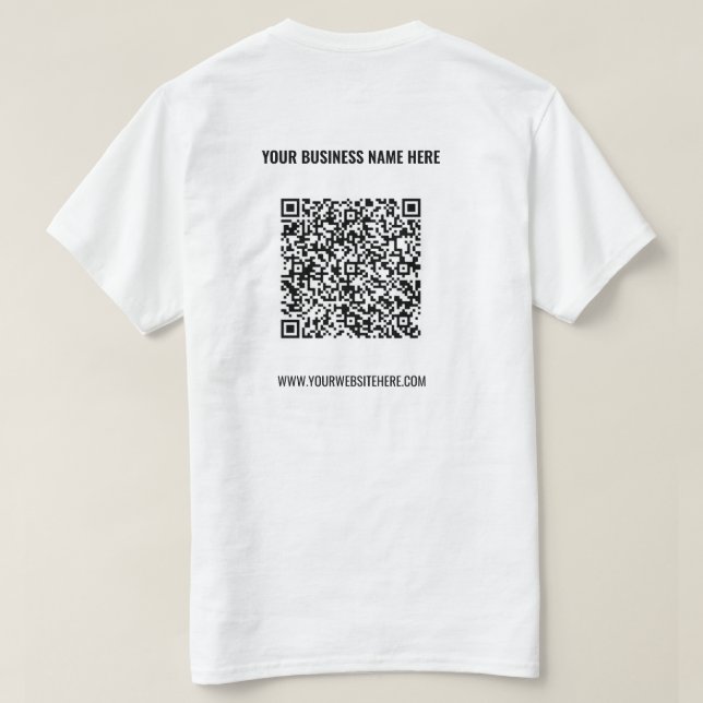 QR Code T-Shirt Custom Text - Business Promotional (Design Back)