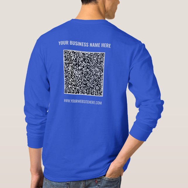 QR Code T-Shirt Your Business Name Website Info (Back)